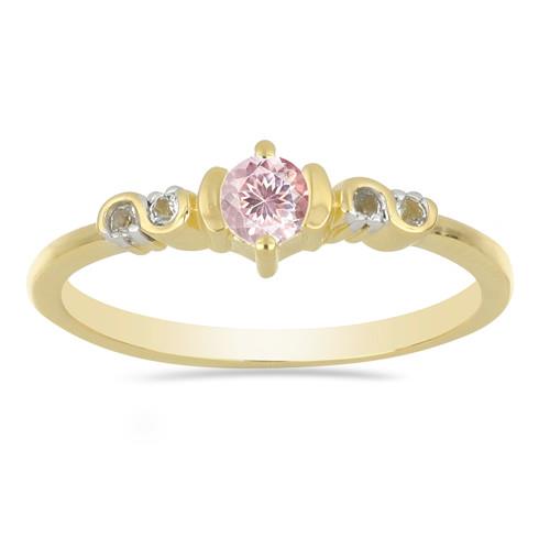 BUY 14K GOLD NATURAL MORGANITE GEMSTONE CLASSIC RING